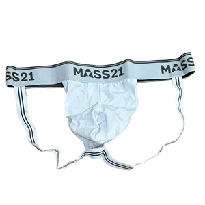 MASS21 White Jock Strap XL Cotton Stretch Athletic Support NWT